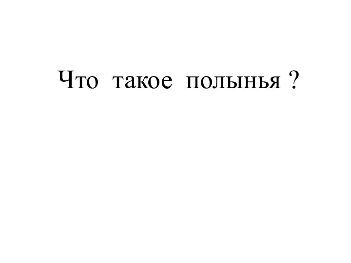 Что такое полынья ?