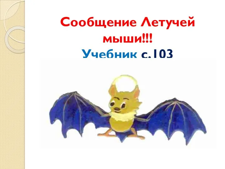 Сообщение Летучей мыши!!! Учебник с.103