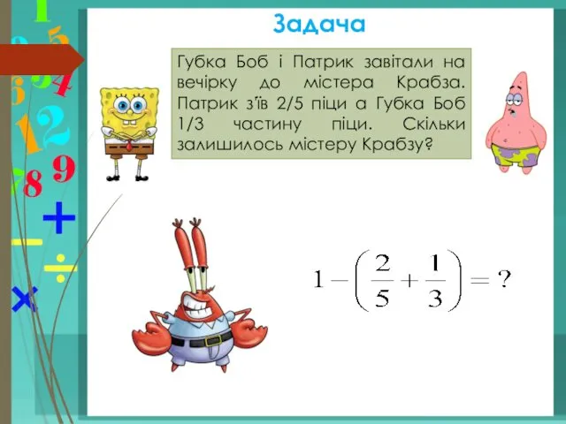 Задача Губка Боб і Патрик завітали на вечірку до містера