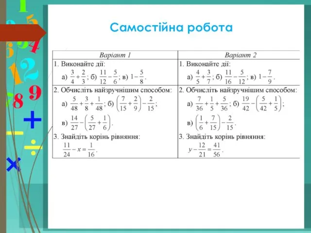 Самостійна робота