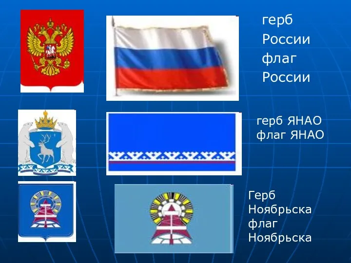 герб России флаг России герб ЯНАО флаг ЯНАО Герб Ноябрьска флаг Ноябрьска