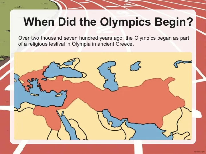 Over two thousand seven hundred years ago, the Olympics began as part of