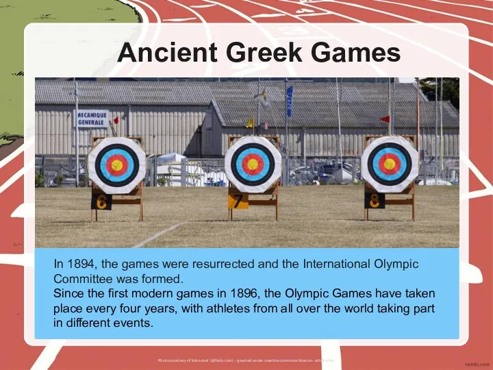 In 1894, the games were resurrected and the International Olympic Committee was formed.