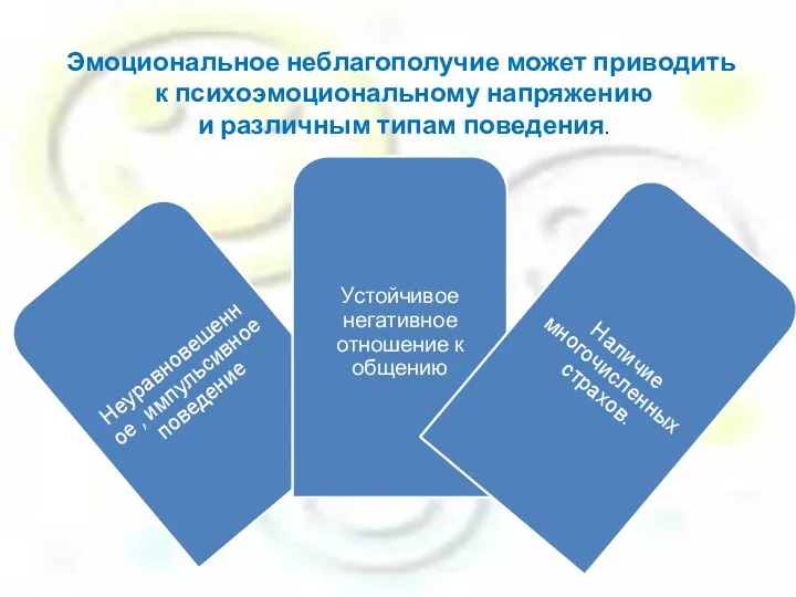 Эмоциональное неблагополучие может приводить к психоэмоциональному напряжению и различным типам поведения.