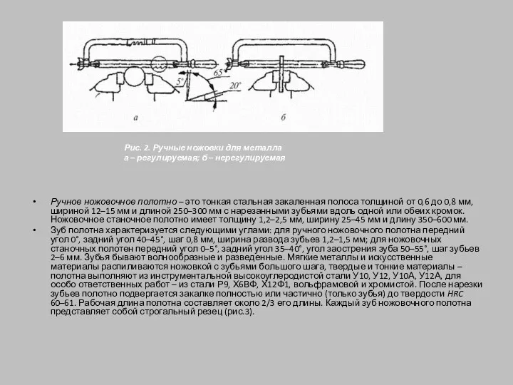 Ручное ножовочное полотно – это тонкая стальная закаленная полоса толщиной