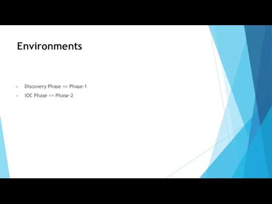 Environments Discovery Phase => Phase-1 IOC Phase => Phase-2