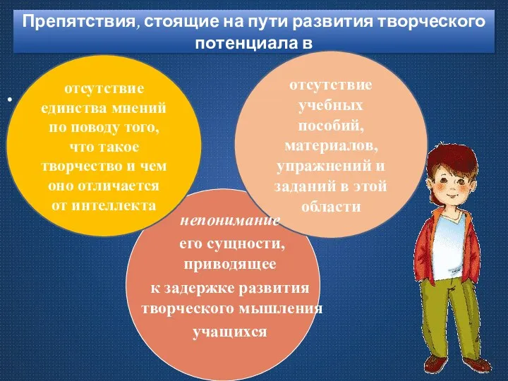 Препятствия, стоящие на пути развития творческого потенциала в отсутствие единства