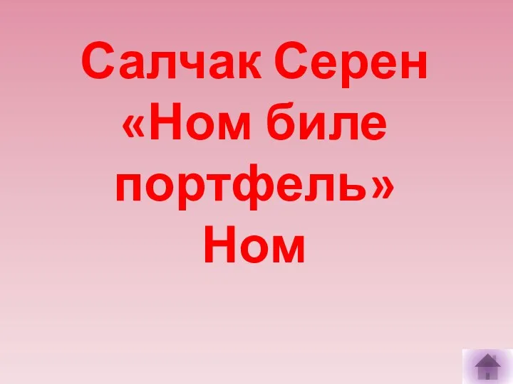 Салчак Серен «Ном биле портфель» Ном