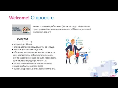 Welcome! О проекте вновь принятые работники (в возрасте до 35