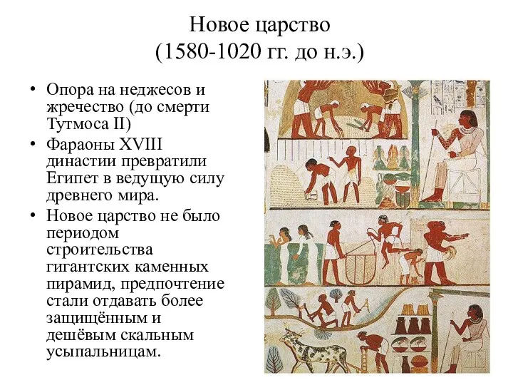 Новое царство (1580-1020 гг. до н.э.) Опора на неджесов и