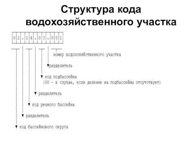 Структура кода водохозяйственного участка