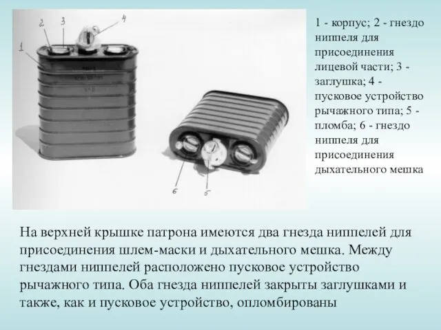 1 - корпус; 2 - гнездо ниппеля для присоединения лицевой