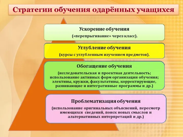 Стратегии обучения одарённых учащихся