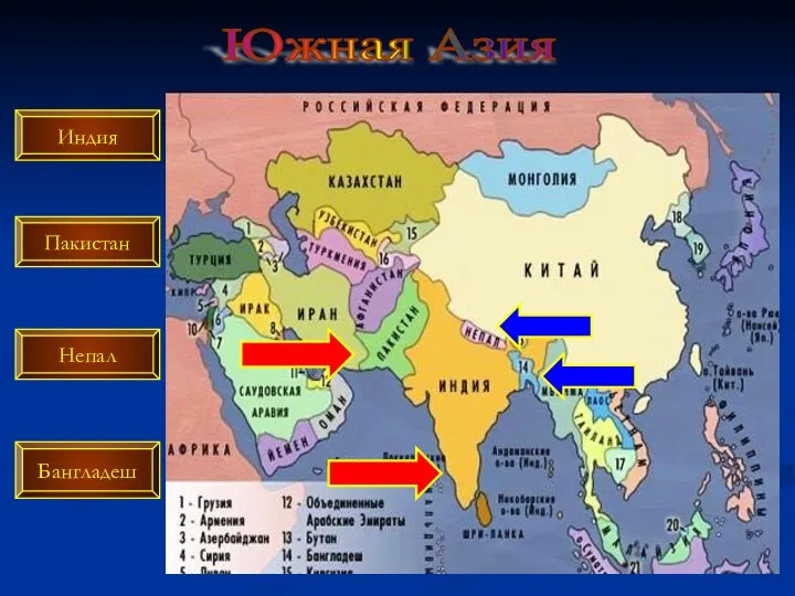 Южная Азия Индия Бангладеш Пакистан Непал