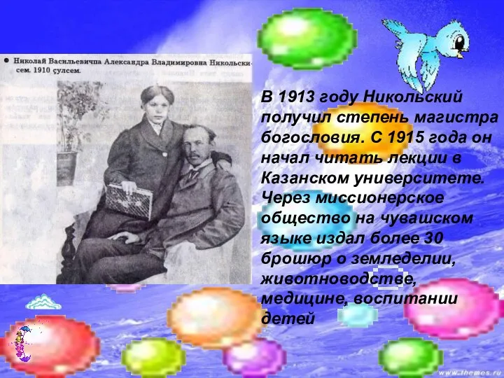 В 1913 году Никольский получил степень магистра богословия. С 1915