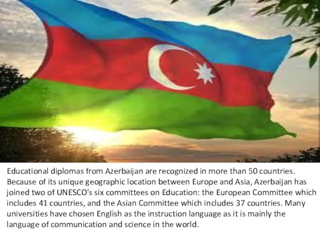 Educational diplomas from Azerbaijan are recognized in more than 50