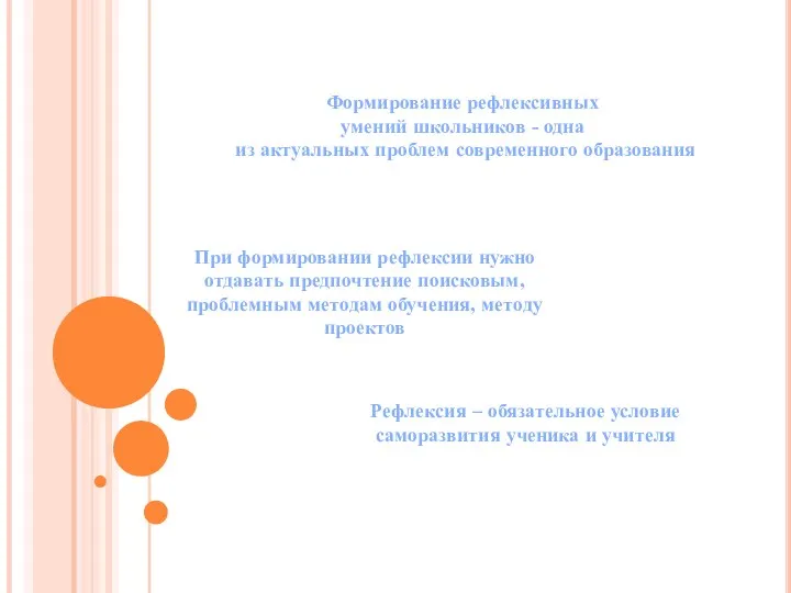 Формирование рефлексивных умений школьников - одна из актуальных проблем современного