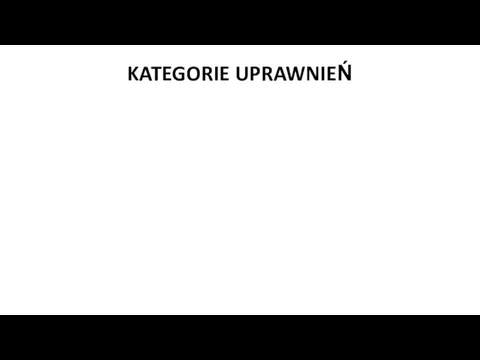 KATEGORIE UPRAWNIEŃ