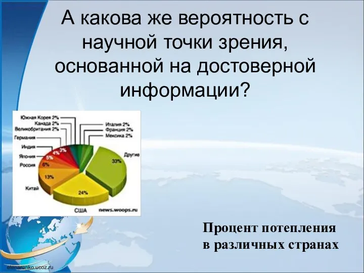 А какова же вероятность с научной точки зрения, основанной на