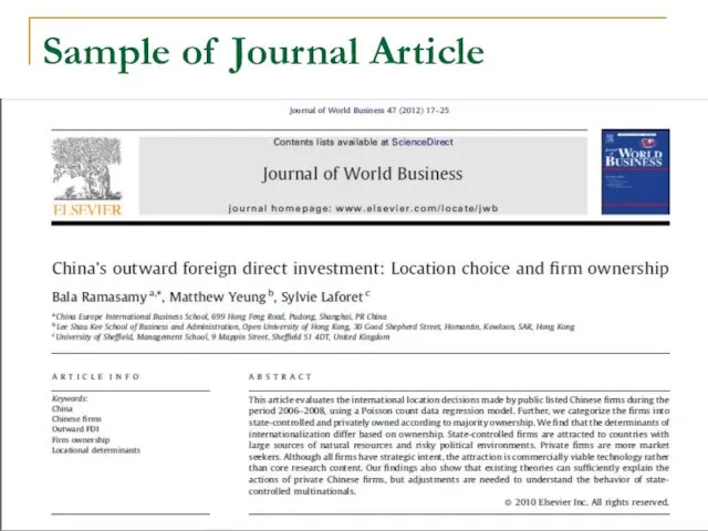 Sample of Journal Article