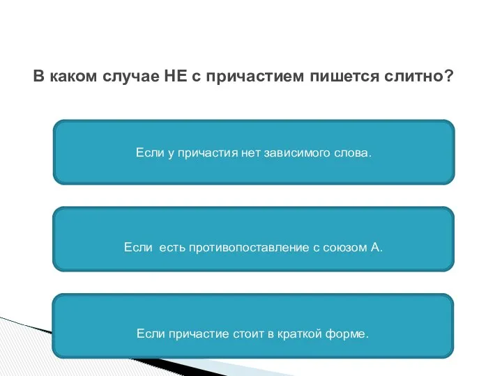 В каком случае НЕ с причастием пишется слитно? Если у