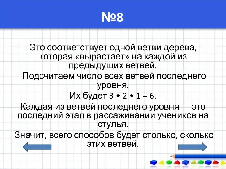 №8 Это соответствует одной ветви дерева, которая «вырастает» на каждой