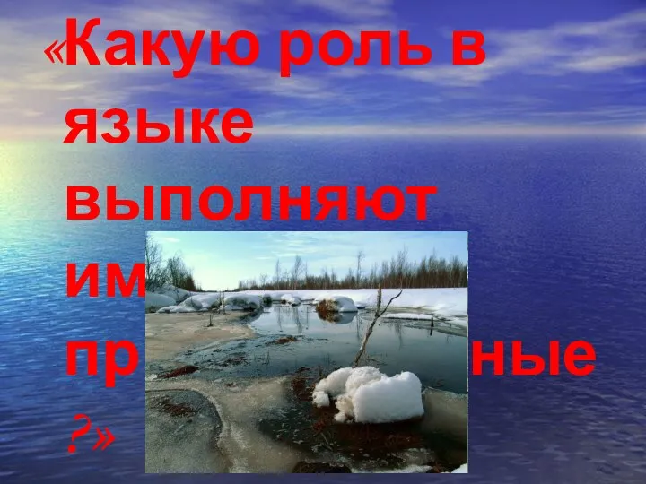 «Какую роль в языке выполняют имена прилагательные?»