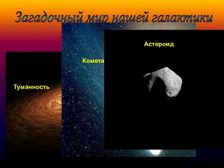 Загадочный мир нашей галактики Туманность Комета Астероид