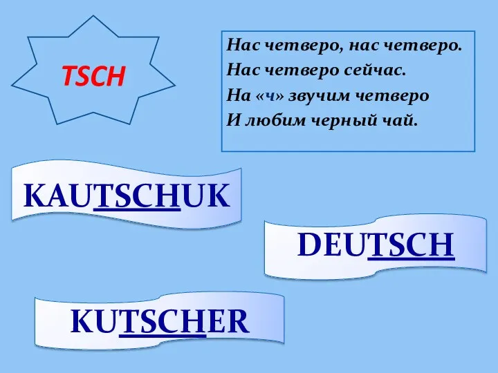 TSCH Нас четверо, нас четверо. Нас четверо сейчас. На «ч»