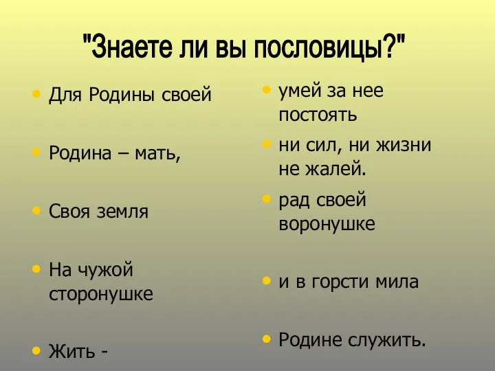 Для Родины своей Родина – мать, Своя земля На чужой