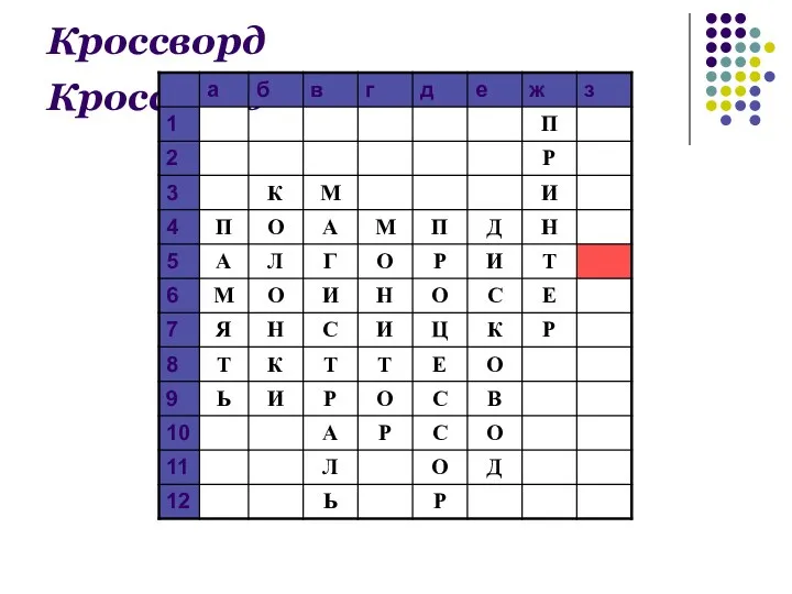 Кроссворд Кроссворд