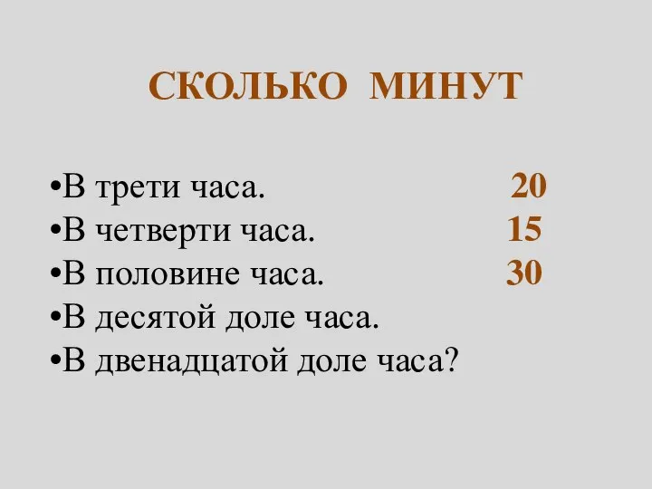 Сколько минут В трети часа. 20 В четверти часа. 15