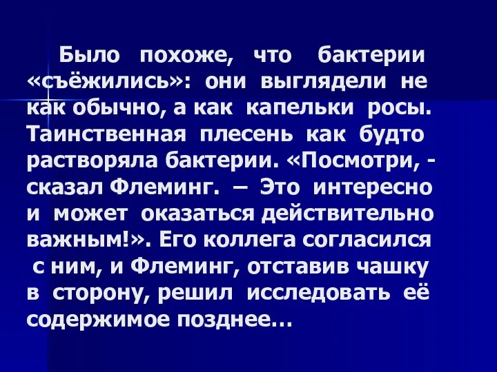 Было похоже, что бактерии «съёжились»: они выглядели не как обычно, а как капельки