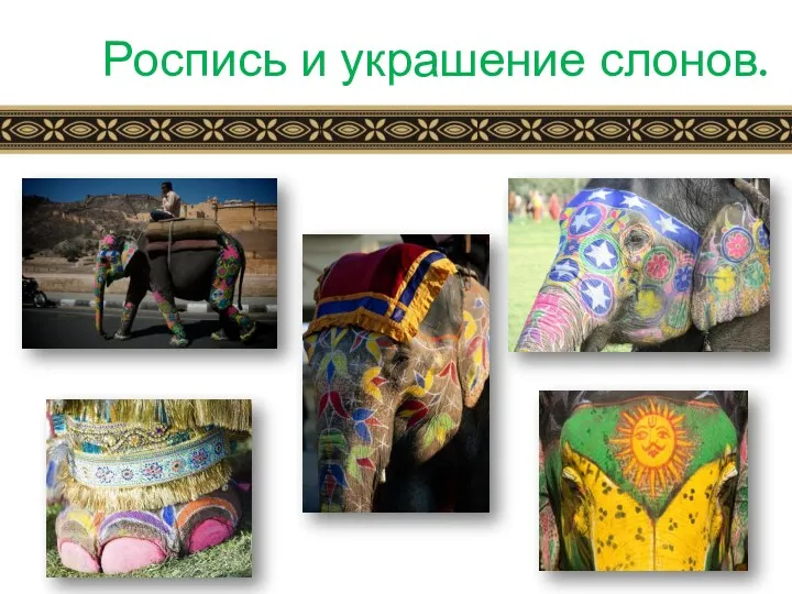 Роспись и украшение слонов.