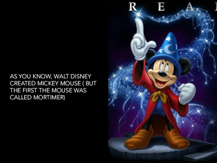 AS YOU KNOW, WALT DISNEY CREATED MICKEY MOUSE ( BUT