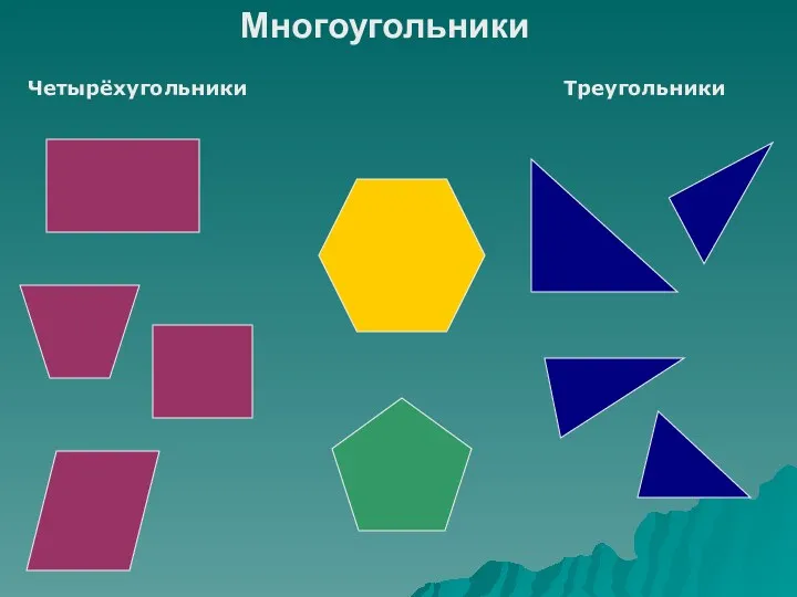 Многоугольники Четырёхугольники Треугольники