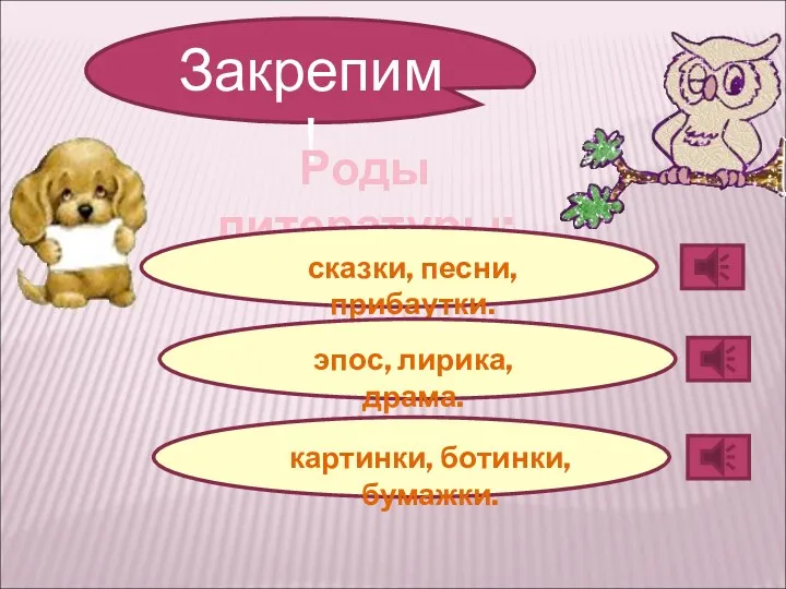 Роды литературы: