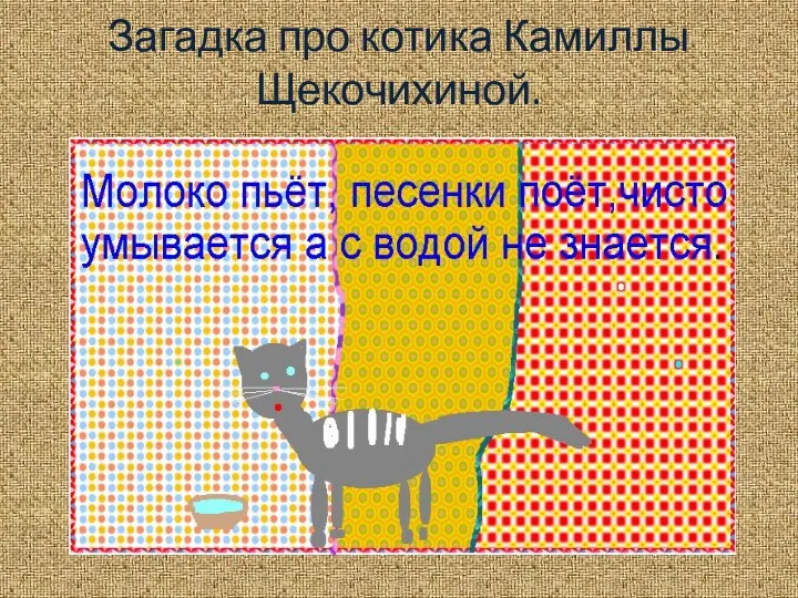 Загадка про котика Камиллы Щекочихиной.