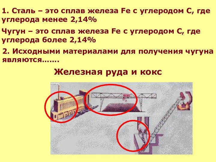 1. Сталь – это сплав железа Fe с углеродом С,