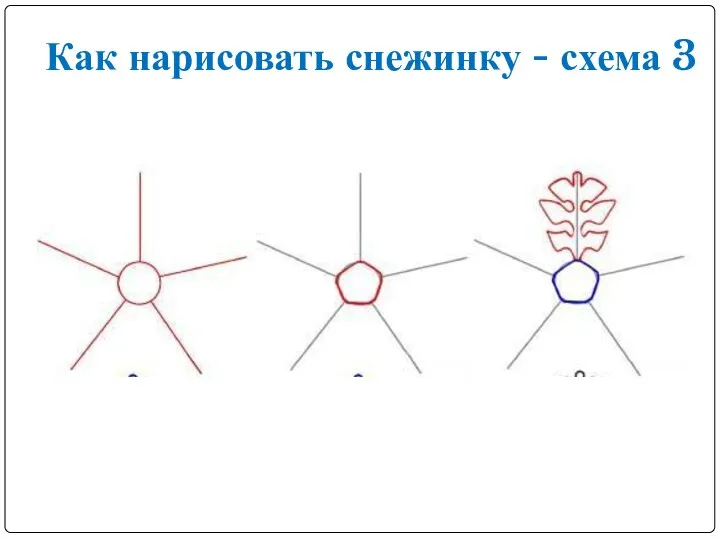 Как нарисовать снежинку - схема 3