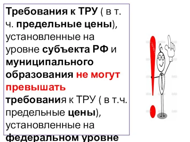 Требования к ТРУ ( в т.ч. предельные цены), установленные на