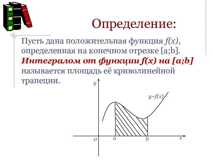 Определение: Пусть дана положительная функция f(x), определенная на конечном отрезке