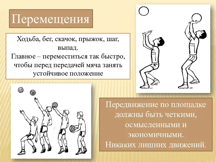 Перемещения Ходьба, бег, скачок, прыжок, шаг, выпад. Главное – переместиться