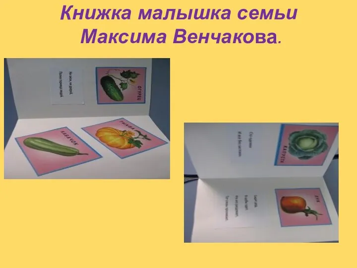 Книжка малышка семьи Максима Венчакова.