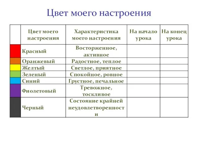 Цвет моего настроения