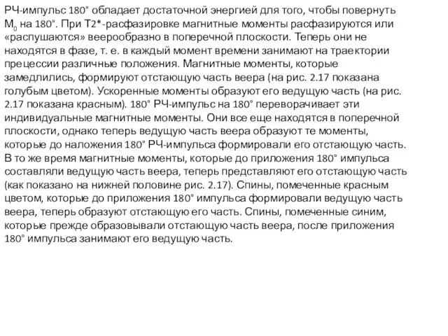 РЧ-импульс 180° обладает достаточной энергией для того, чтобы повернуть М0