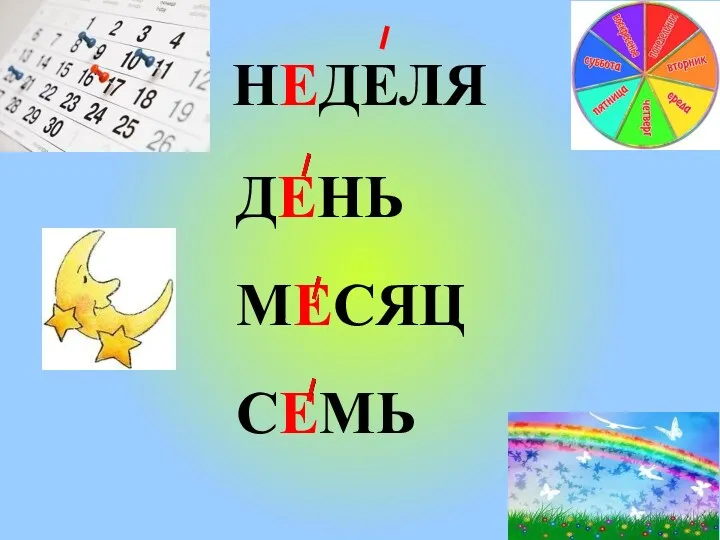 НЕДЕЛЯ ДЕНЬ МЕСЯЦ СЕМЬ