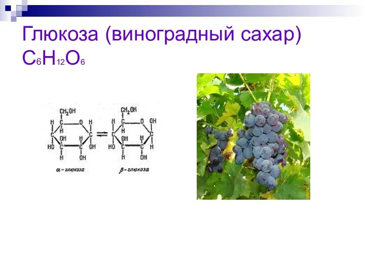 Глюкоза (виноградный сахар) С6Н12О6