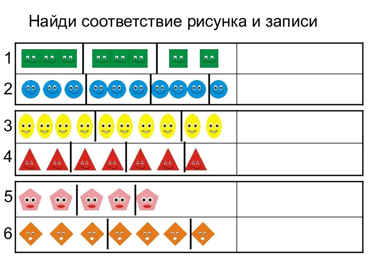 Найди соответствие рисунка и записи 1 2 3 4 5