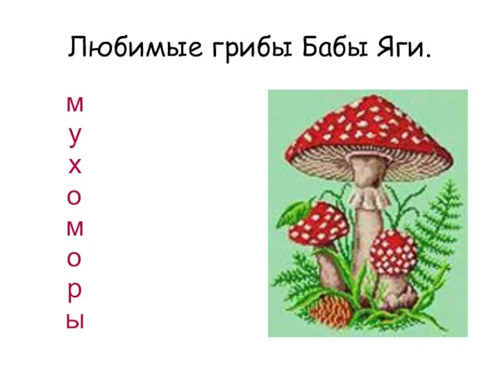 Любимые грибы Бабы Яги. мухоморы